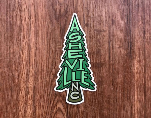 Sprouted Scribbles - Asheville Sticker | Pine Tree | Waterproof Vinyl Decal