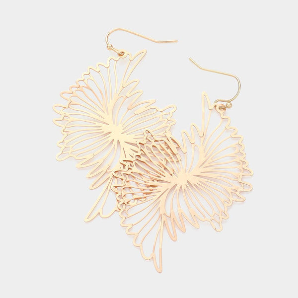 Sensibling Corp. - Brass Metal Filigree Abstract Dangle Earrings