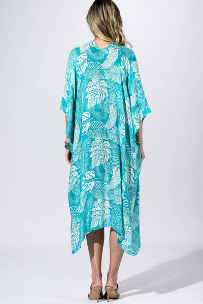 Urbanista - Aqua Palm-Leaf Kimono