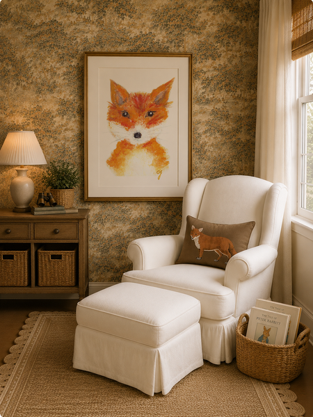 claire jordan - Heirloom Fox Nursery Art Print