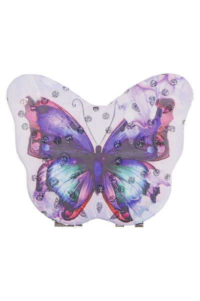 Cap Zone - Butterfly Floral Cosmetic Compact Mirror