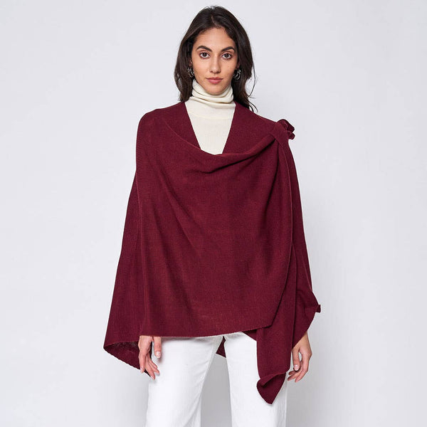 Fashion City - Solid Ruana with Shoulder Strap