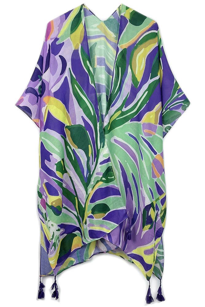 Hana - Floral Print Tassel Kimono