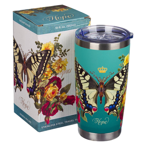 Christian Art Gifts - Mug SS Travel Teal Butterfly Hope