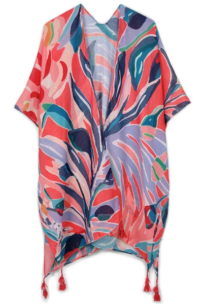 Hana - Floral Print Tassel Kimono
