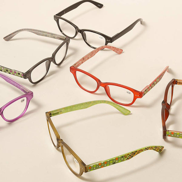 Fashion City - Women's Matte Square Reading Glasses: One Size / 12 ASSORTED COLOR