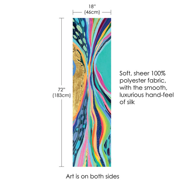 RainCaper - EttaVee's Rainbow Riviera 1 Long Sheer Scarf – Lightweight, Elegant, Silky-Soft