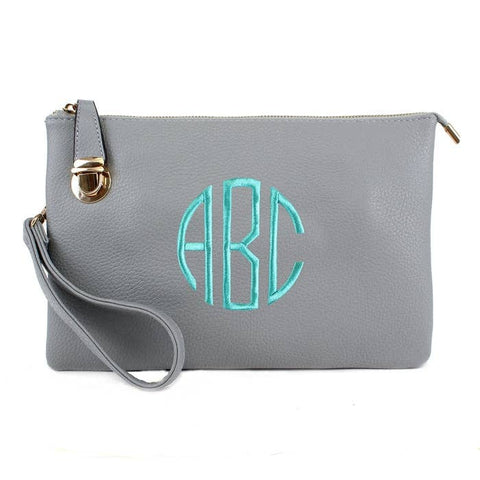 MiMi Wholesale - 0714 Designer Inspired Fashion Clutch/Crossbody Bag: Light Grey