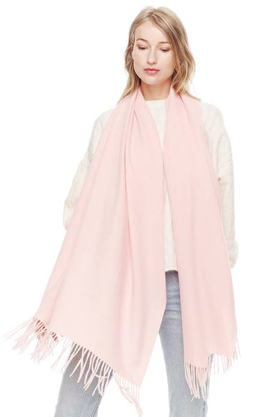 Hana - Soft Cashmere Solid Color Scarf: Heather Gray