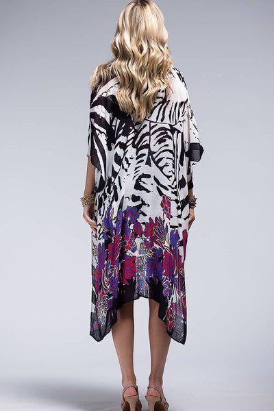 Urbanista - Monotone Flower Print Kimono