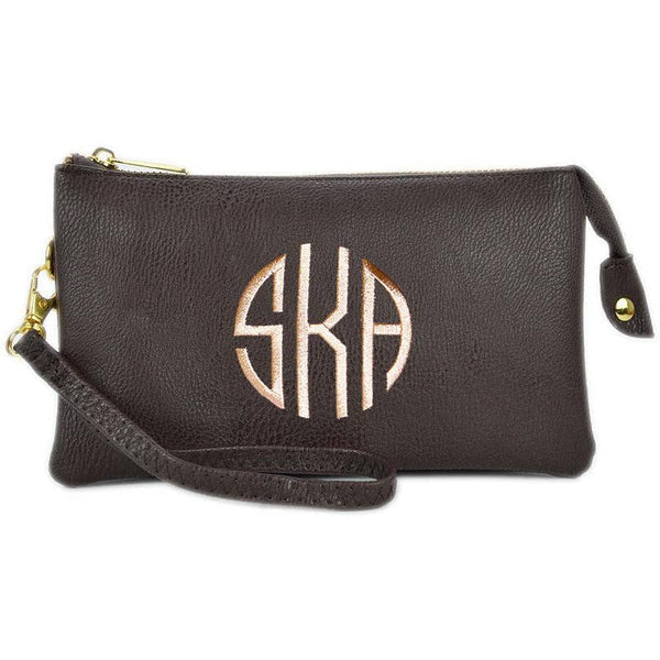 MiMi Wholesale - 7013 Monogrammable Three Compartments Crossbody Bag: Black