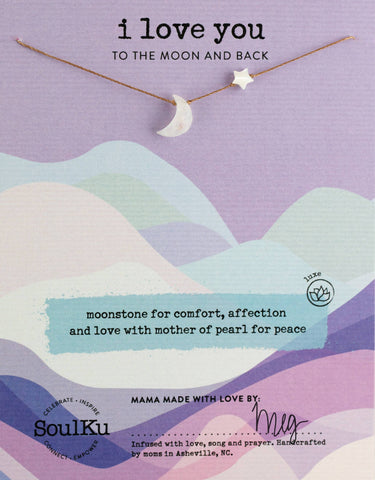 SoulKu - Moonstone I Love You To The Moon & Back Necklace