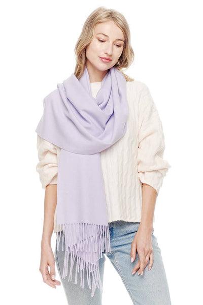 Hana - Soft Cashmere Solid Color Scarf: Heather Gray