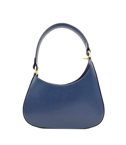 Suie Valentini srl - Genuine leather shoulder bag, made in Italy, art.112412: Dark Blue