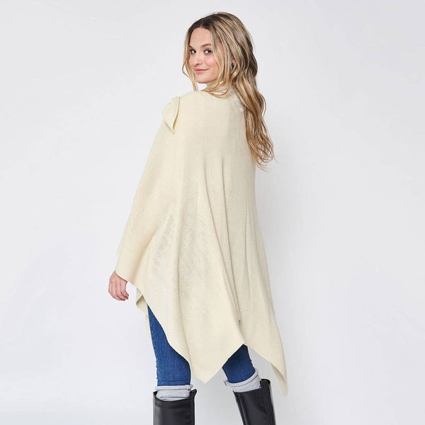 Fashion City - Solid Ruana with Shoulder Strap