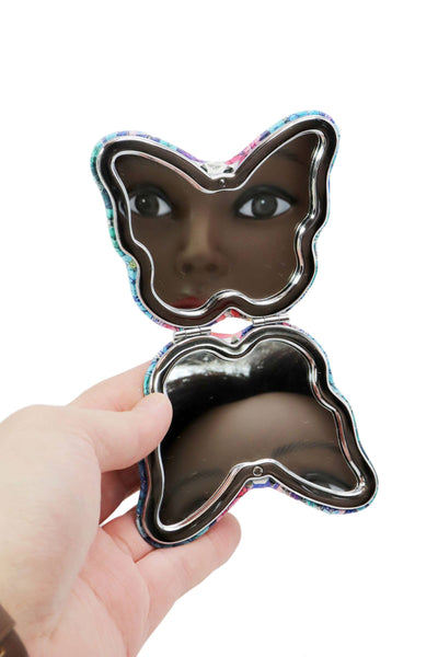 Cap Zone - Butterfly Floral Cosmetic Compact Mirror