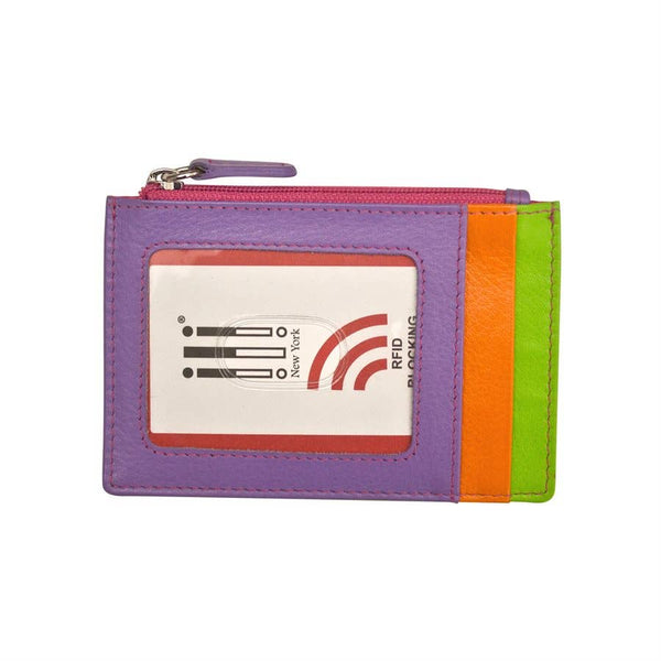 ili New York - 7416 Leather CC-ID Holder with Zip Pocket