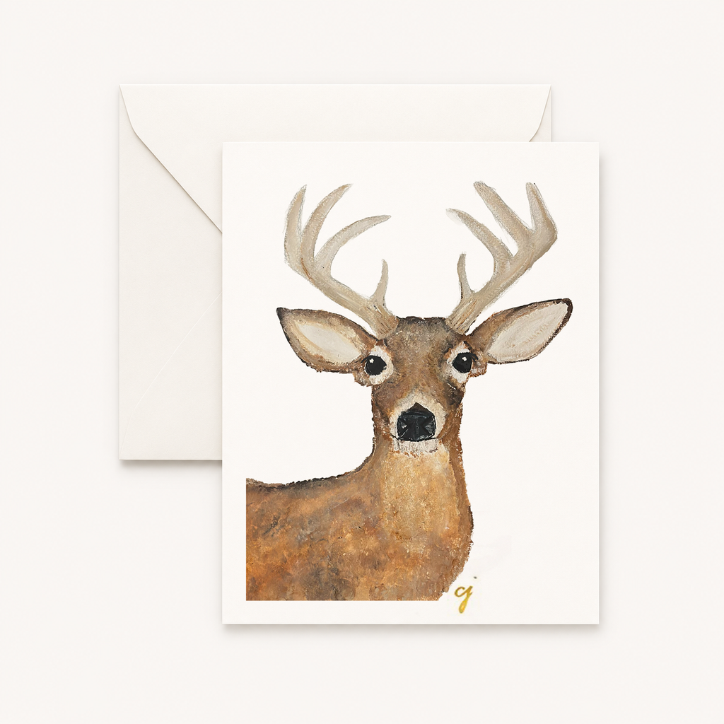 claire jordan - Buck Greeting Card | 5x7 Blank Card | Woodland Animal