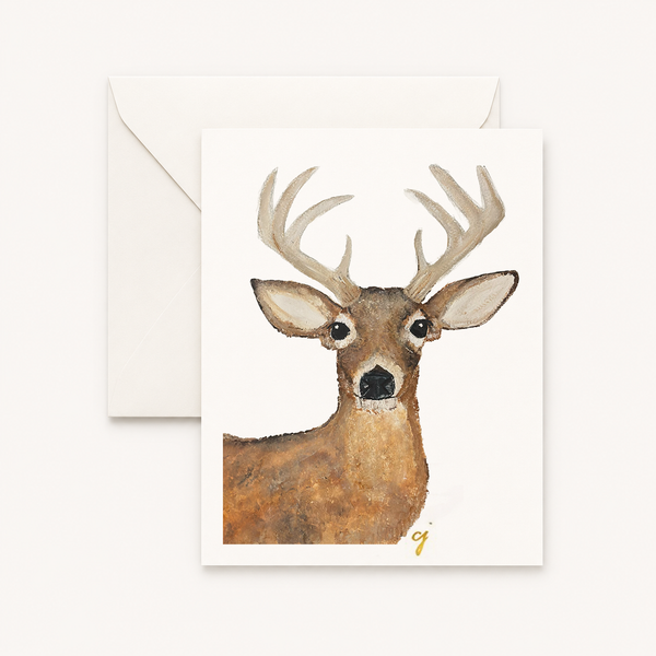 claire jordan - Buck Greeting Card | 5x7 Blank Card | Woodland Animal