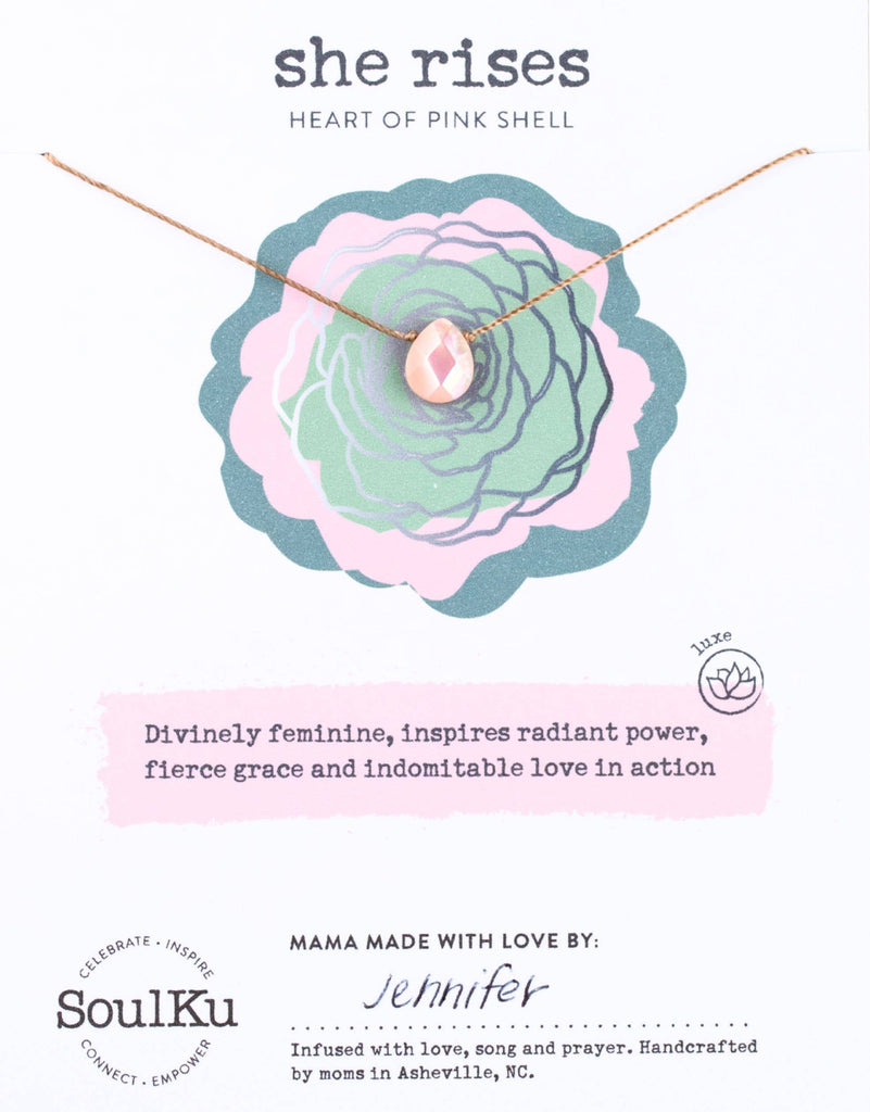SoulKu - Heart of Pink Shell Luxe Necklace for She Rises