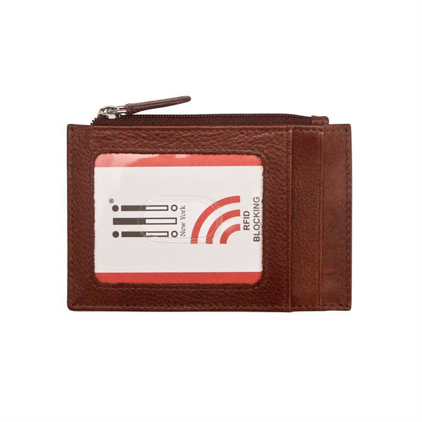 ili New York - 7416 Leather CC-ID Holder with Zip Pocket