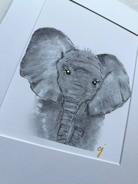 claire jordan - Heirloom Elephant Nursery Art Print