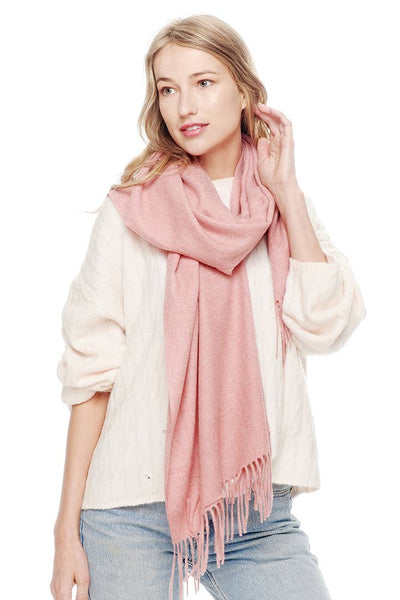 Hana - Soft Cashmere Solid Color Scarf: Heather Gray