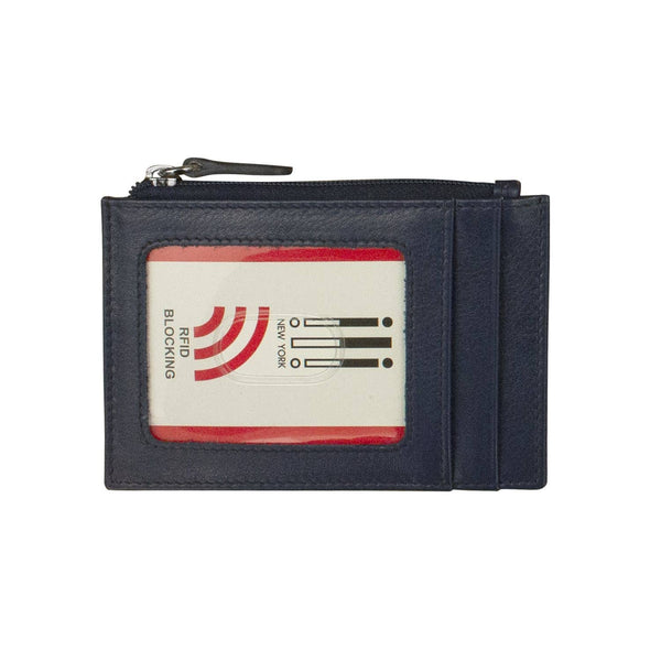 ili New York - 7416 Leather CC-ID Holder with Zip Pocket