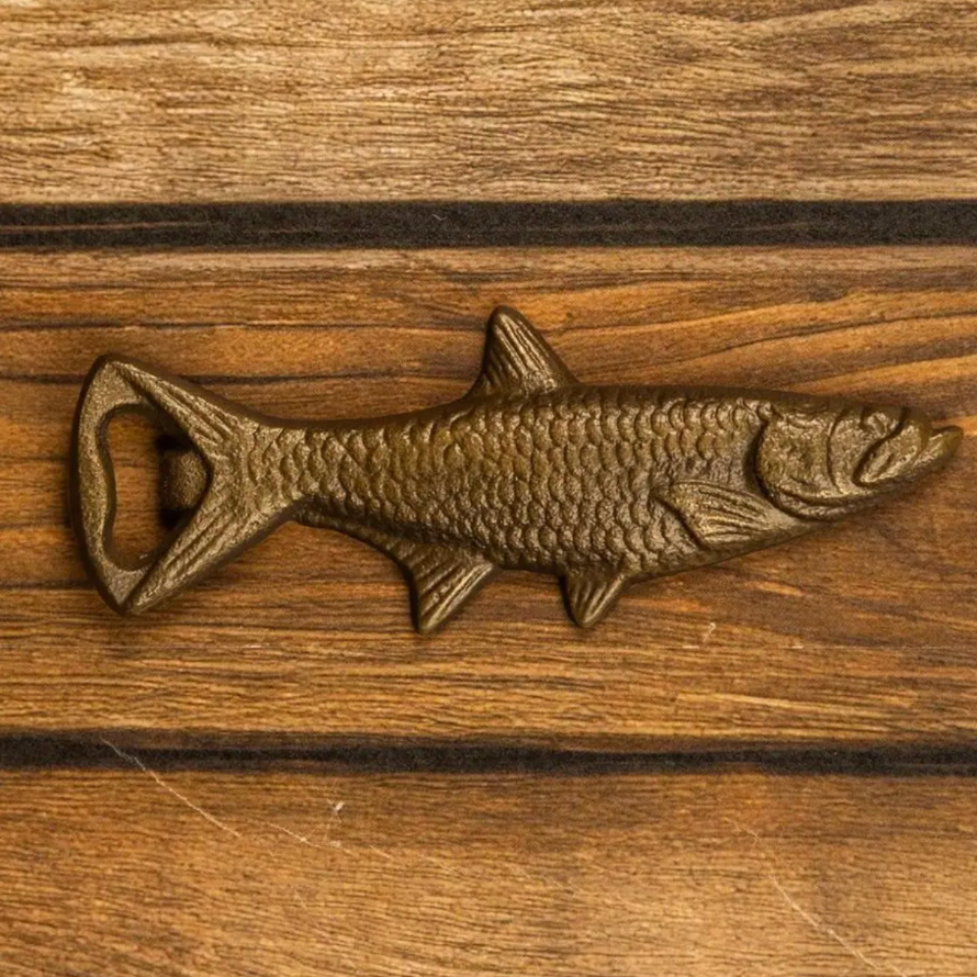 Audrey's Home & Gift - Hook & Pop Cast Iron Fish Bottle Opener (Pk/6) | Cabin Decor