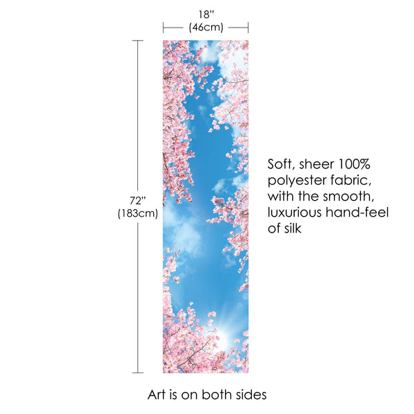 RainCaper - Cherry Blossoms Long Sheer Scarf – Lightweight, Elegant, Silky-Soft