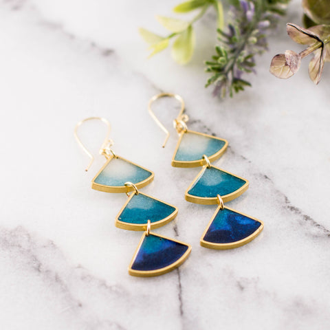 No Man's Land - Ocean Ombre Earrings