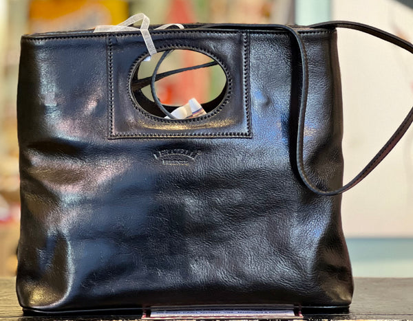 Italian Leather Purse with Modern Handle ~ 10% Off for Annual Sale