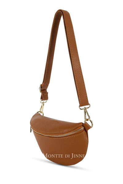 MONTTE DI JINNE - Italian Genuine Leather Crossbody Bum Bag-Small