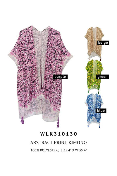 Hana - Abstract Print Summer Kimono Cover Up