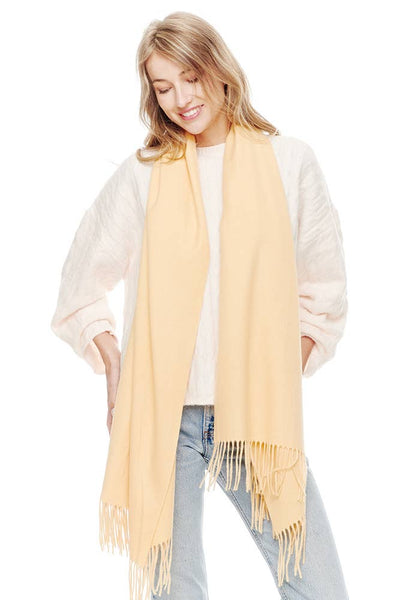 Hana - Soft Cashmere Solid Color Scarf: Heather Gray