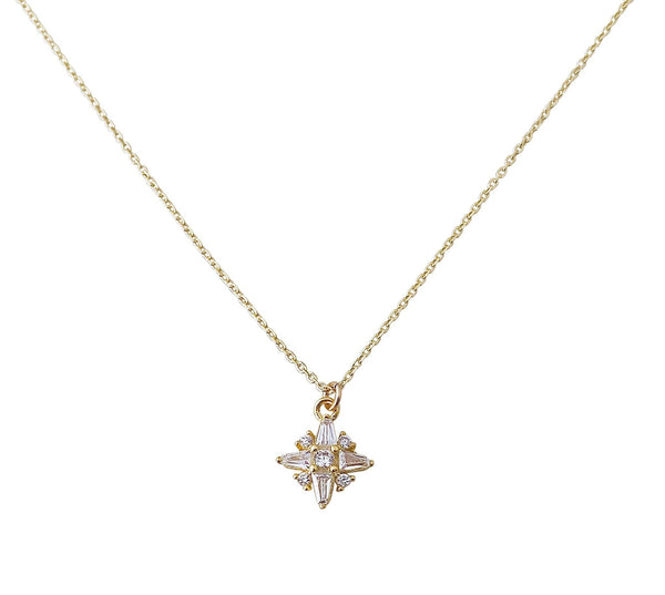 Modern Opus- 11:11 Angels - Gold Plated Sterling Silver Baguette Star Necklace