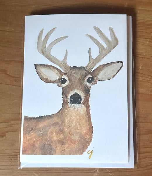 claire jordan - Buck Greeting Card | 5x7 Blank Card | Woodland Animal