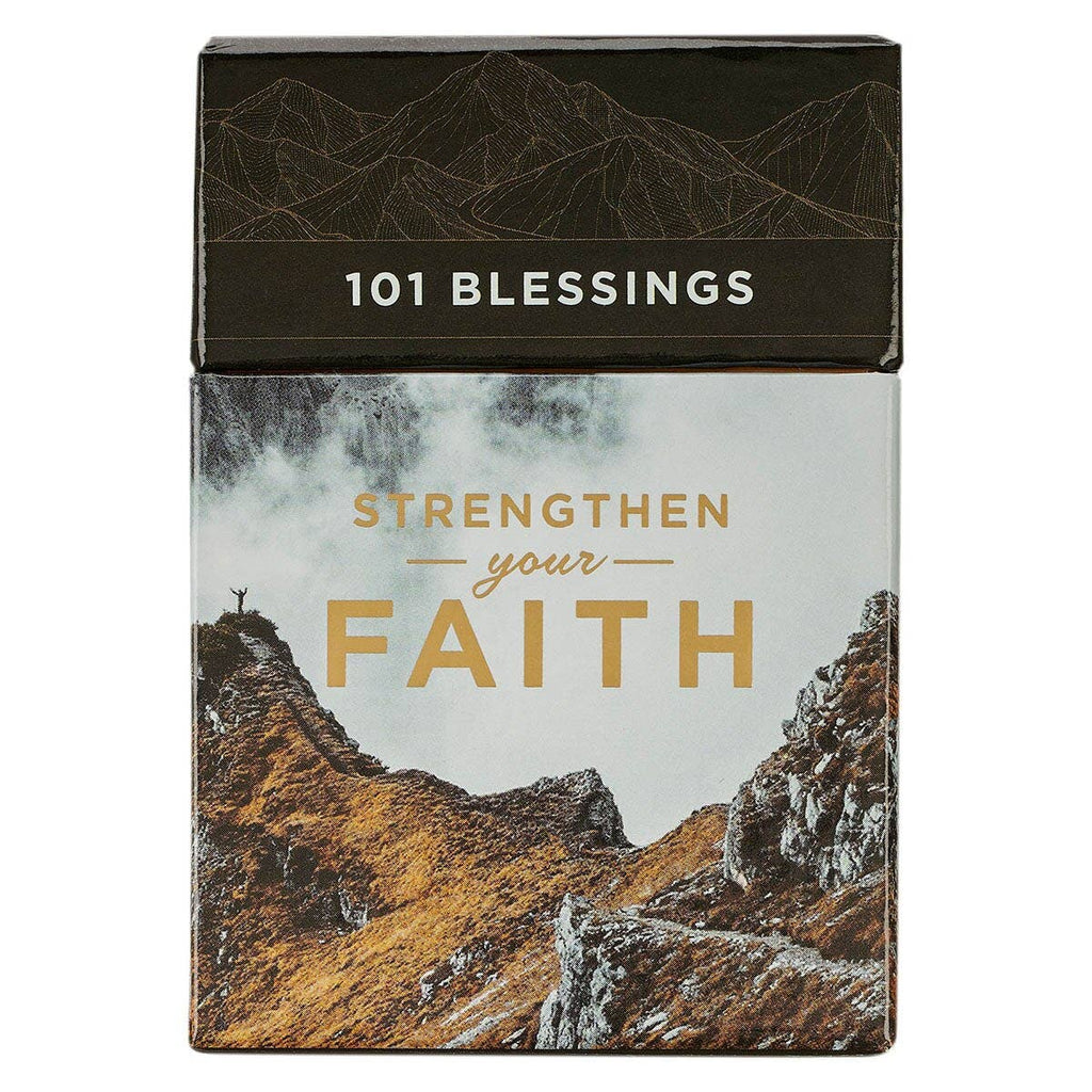 Christian Art Gifts - Box of Blessings Brown Faith Mountains Matt. 17:20