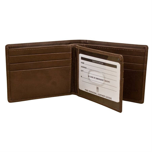 ili New York - Leather Bifold Men's Wallet with Middle Flip ID