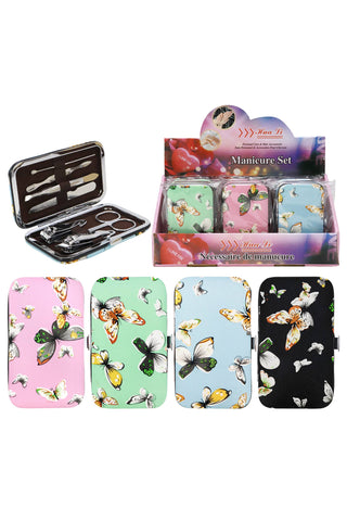 Cap Zone - Butterfly Vegan Leather 7-pcs Nailcare Kit