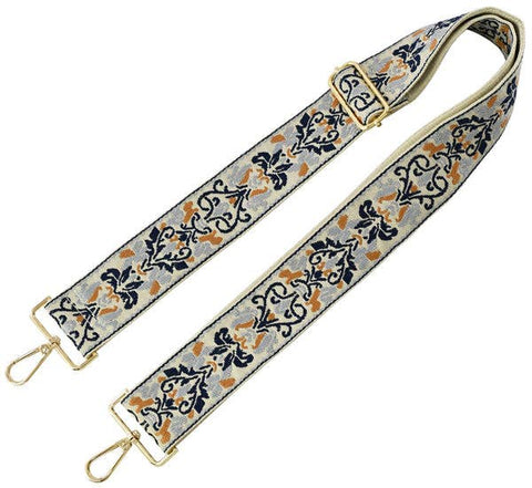 MiMi Wholesale - Boho Adjustable Women's Handbag Guitar Strap: RF-Navy