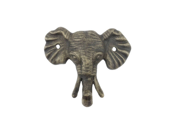 Hampton Ironworks - Rustic Gold Cast Iron Elephant Hook 5"