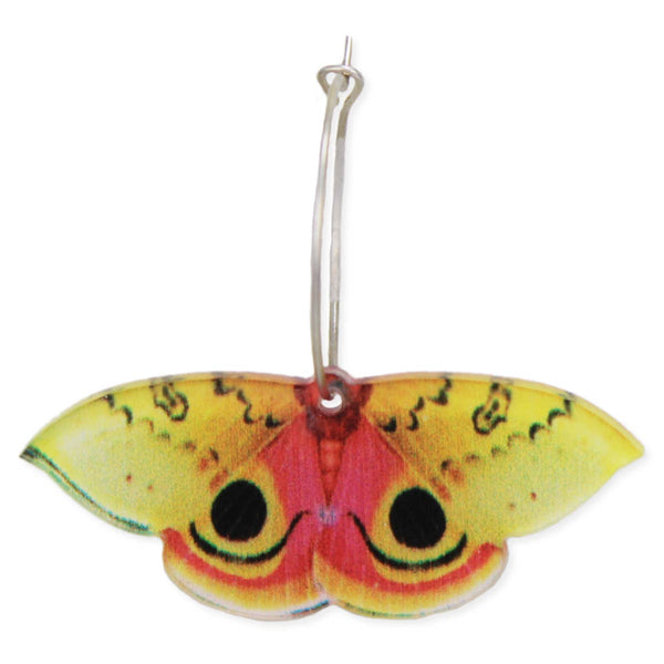 ZAD - Yellow Orange Lunar Moth Hoop Earrings