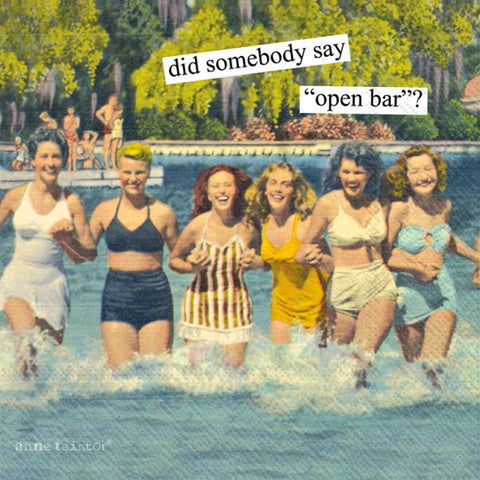 Boston International - Paper Cocktail Napkins Pack of 20 Anne Taintor Open Bar