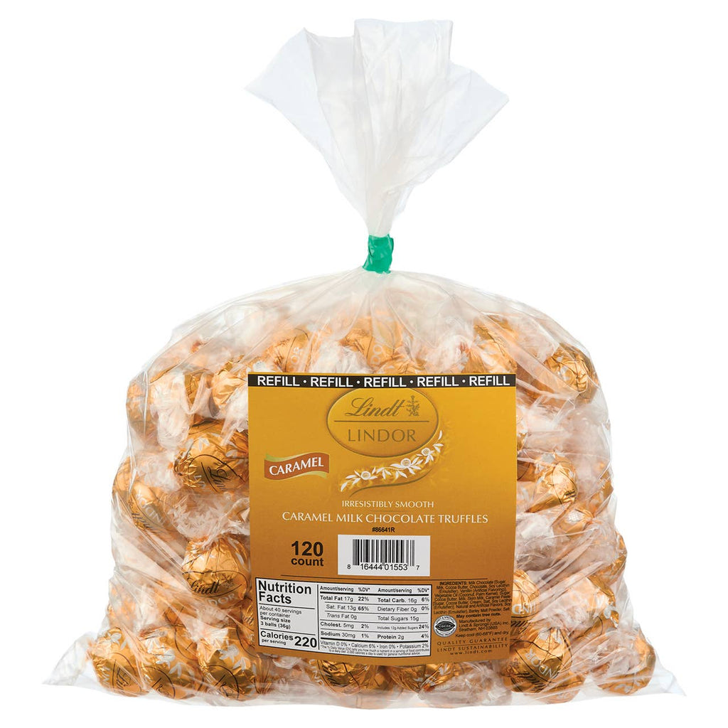Kelli's - Lindt Lindor Caramel Milk Chocolate Truffles Refill Bag