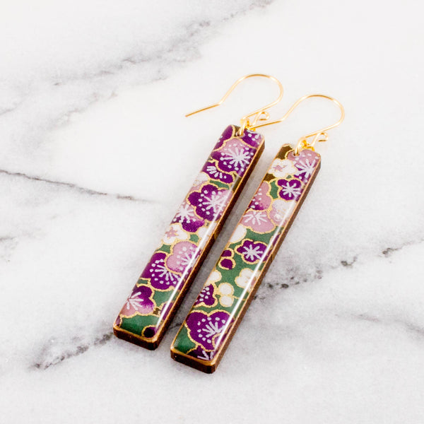 No Man's Land - Plum Blossom Bar Earrings