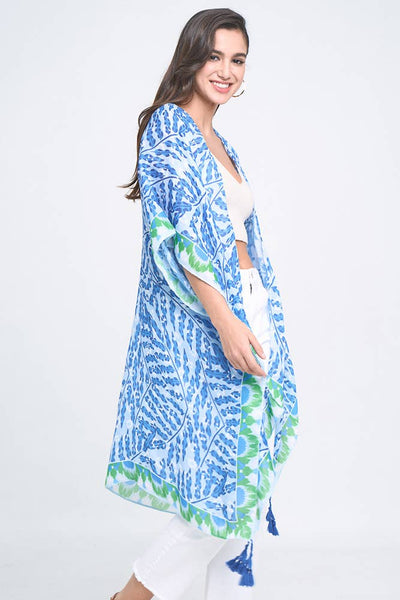 Hana - Abstract Print Summer Kimono Cover Up