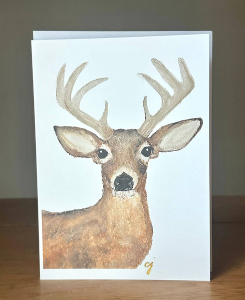 claire jordan - Buck Greeting Card | 5x7 Blank Card | Woodland Animal