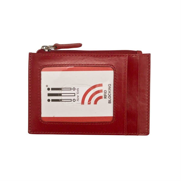 ili New York - 7416 Leather CC-ID Holder with Zip Pocket