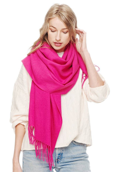 Hana - Soft Cashmere Solid Color Scarf: Heather Gray